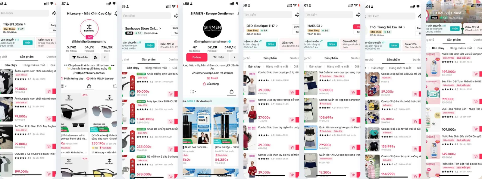 Các gian hàng TikTok Shop LDH Media đã vận hành