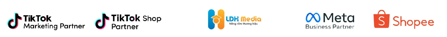 Logo đối tác TikTok, Meta, Shopee